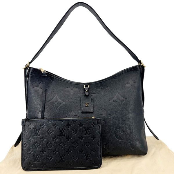 LOUIS VUITTON Carryall MM Empreinte Leather Shoulder Bag Black
