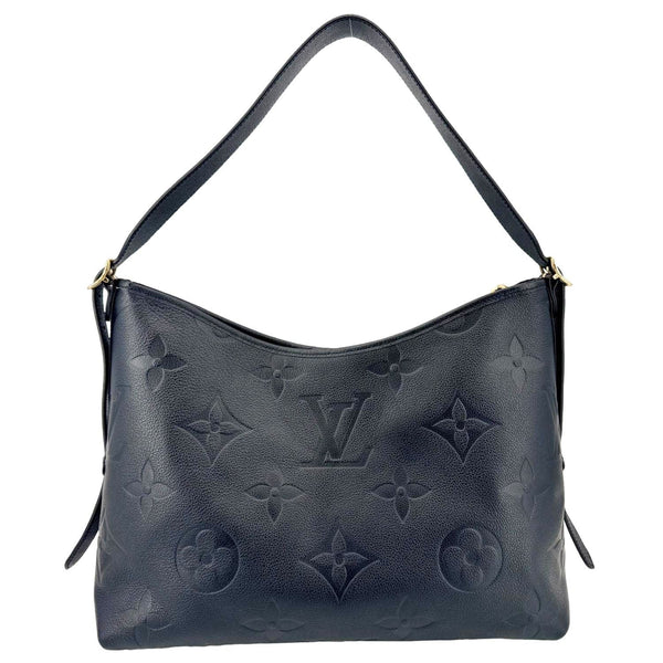 LOUIS VUITTON Carryall MM Empreinte Leather Shoulder Bag Black