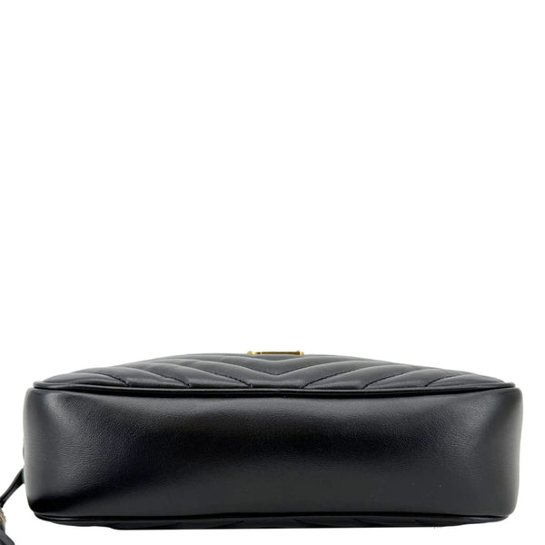 YVES SAINT LAURENT Lou Chevron Leather Camera Bag Black