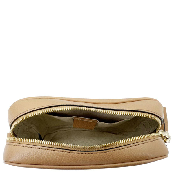 GUCCI Soho Disco Calfskin Leather Crossbody Bag Light Brown 306364