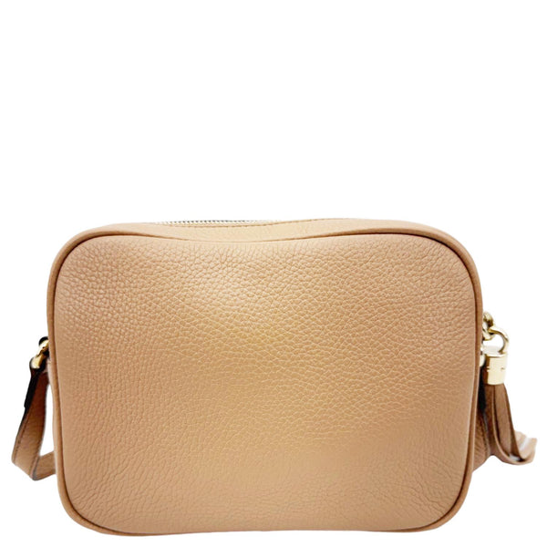 GUCCI Soho Disco Calfskin Leather Crossbody Bag Light Brown 306364