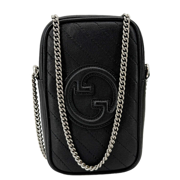 GUCCI Blondie Mini Leather Shoulder Bag Black 760315