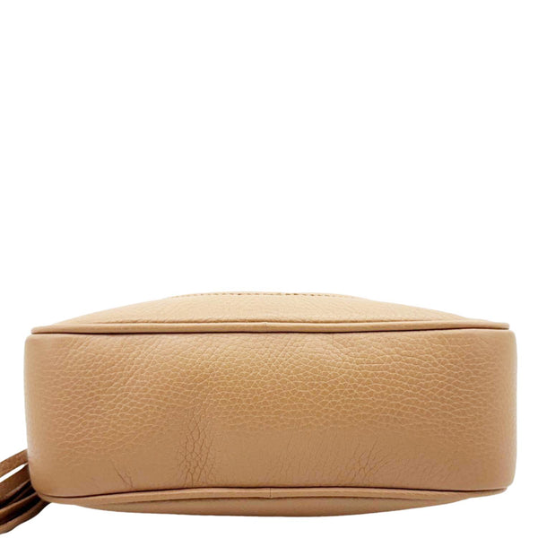 GUCCI Soho Disco Calfskin Leather Crossbody Bag Light Brown 306364