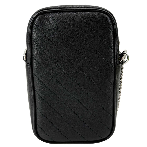 GUCCI Blondie Mini Leather Shoulder Bag Black 760315