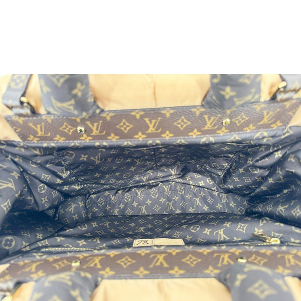 LOUIS VUITTON Onthego GM Giant Monogram Econyl Pillow Shoulder Bag Camel