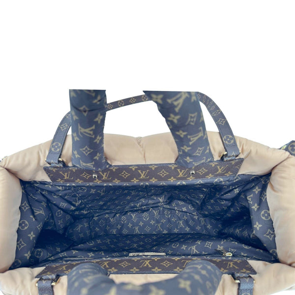 LOUIS VUITTON Onthego GM Giant Monogram Econyl Pillow Shoulder Bag Camel