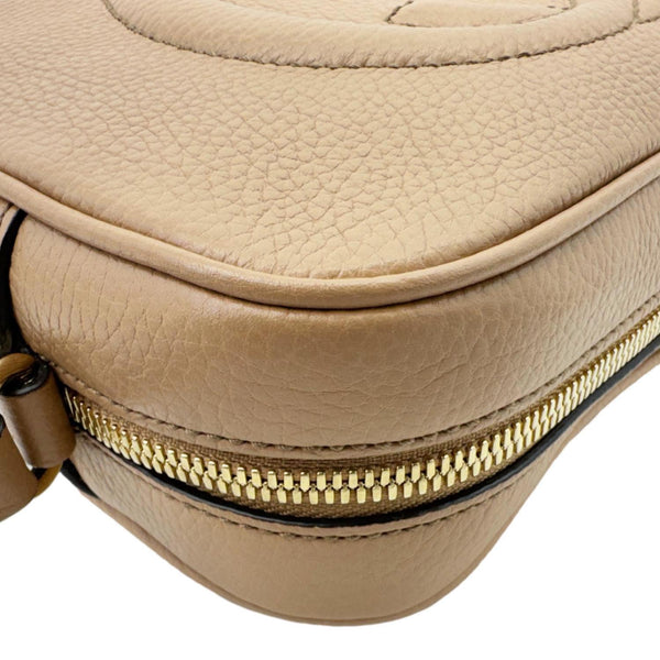GUCCI Soho Disco Calfskin Leather Crossbody Bag Light Brown 306364
