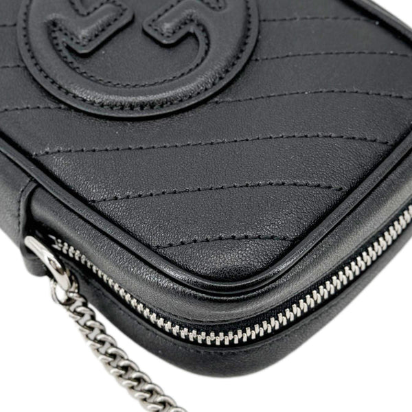 GUCCI Blondie Mini Leather Shoulder Bag Black 760315