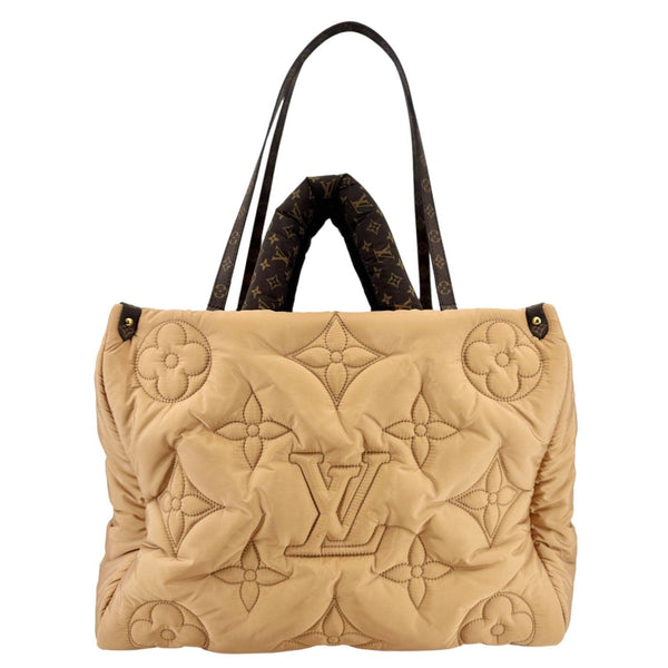 LOUIS VUITTON Onthego GM Giant Monogram Econyl Pillow Shoulder Bag Camel