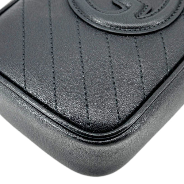 GUCCI Blondie Mini Leather Shoulder Bag Black 760315