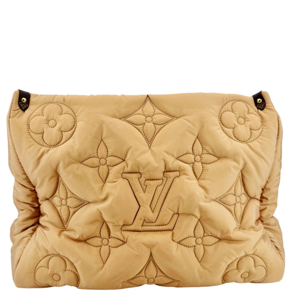 LOUIS VUITTON Onthego GM Giant Monogram Econyl Pillow Shoulder Bag Camel