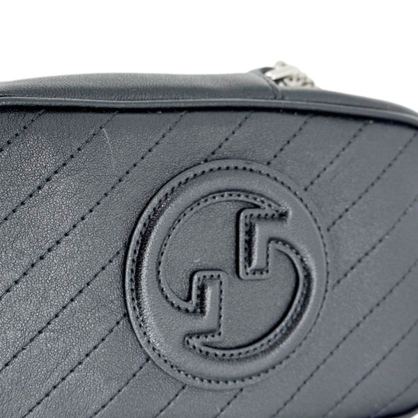 GUCCI Blondie Mini Leather Shoulder Bag Black 760315