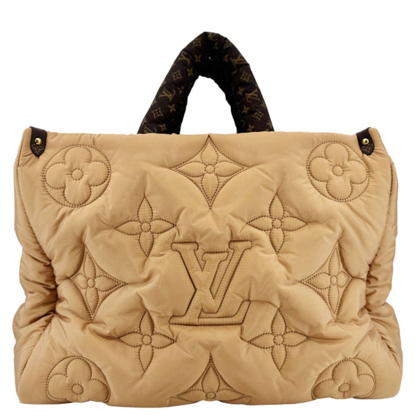 LOUIS VUITTON Onthego GM Giant Monogram Econyl Pillow Shoulder Bag Camel