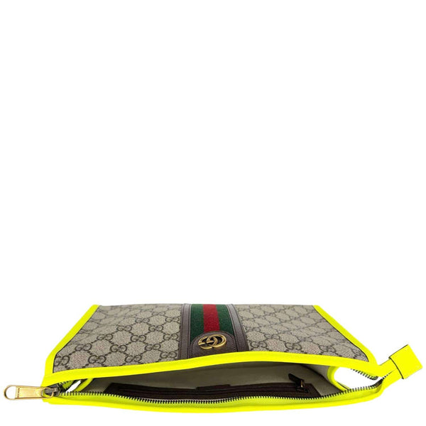 GUCCI Ophidia GG Supreme Toiletry Case Neon Yellow 598234