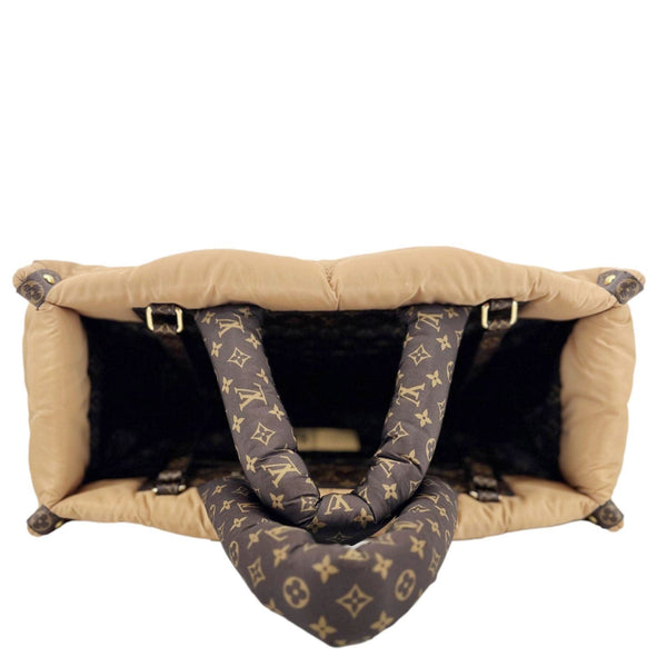 LOUIS VUITTON Onthego GM Giant Monogram Econyl Pillow Shoulder Bag Camel