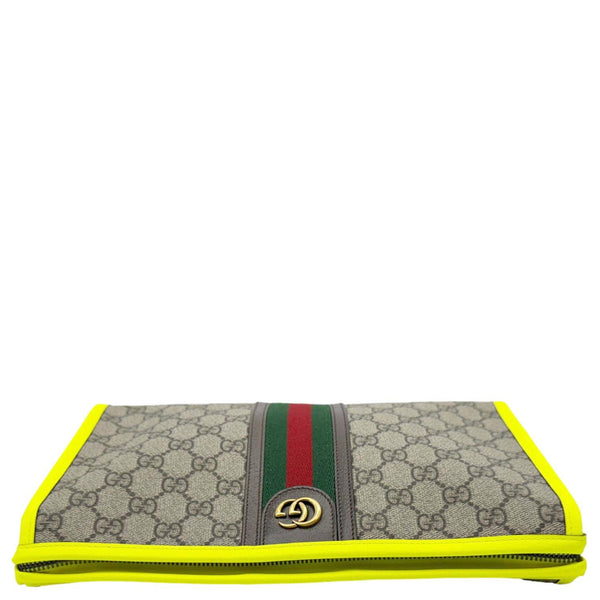GUCCI Ophidia GG Supreme Toiletry Case Neon Yellow 598234