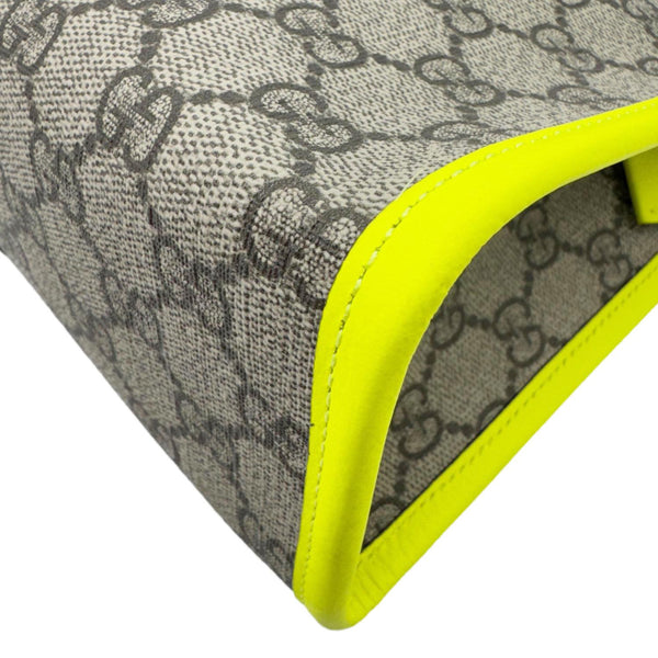 GUCCI Ophidia GG Supreme Toiletry Case Neon Yellow 598234
