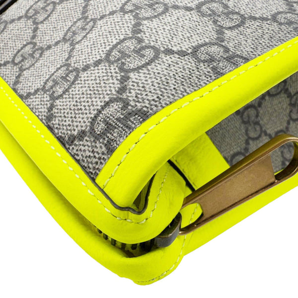 GUCCI Ophidia GG Supreme Toiletry Case Neon Yellow 598234