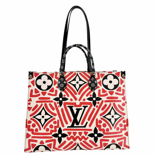 LOUIS VUITTON Onthego GM Crafty Monogram Giant Canvas Shoulder Bag Red