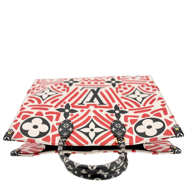 LOUIS VUITTON Onthego GM Crafty Monogram Giant Canvas Shoulder Bag Red