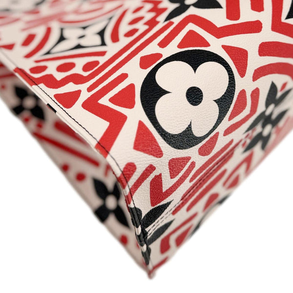 LOUIS VUITTON Onthego GM Crafty Monogram Giant Canvas Shoulder Bag Red