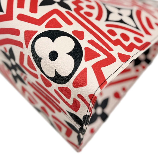 LOUIS VUITTON Onthego GM Crafty Monogram Giant Canvas Shoulder Bag Red