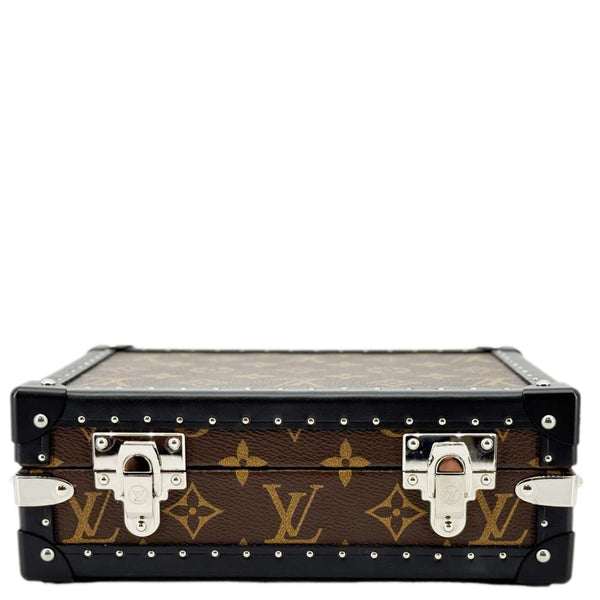 LOUIS VUITTON Clutch Box Monogram Macassar Canvas Crossbody Bag Brown