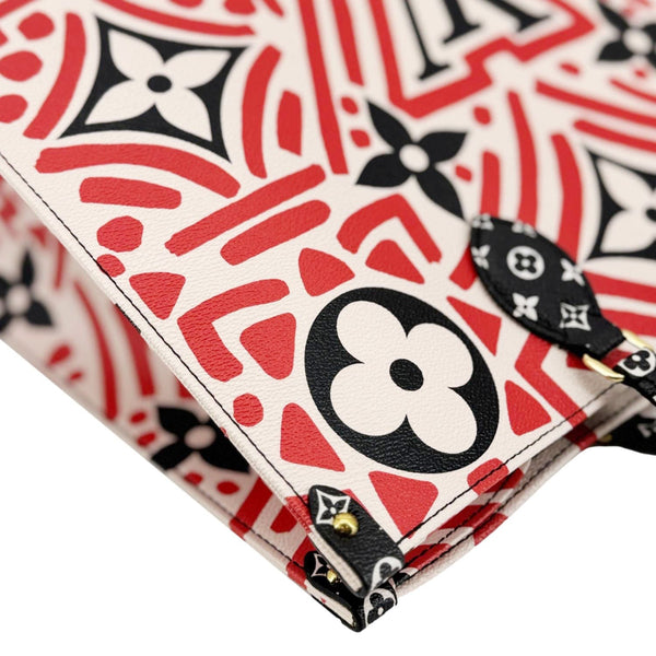 LOUIS VUITTON Onthego GM Crafty Monogram Giant Canvas Shoulder Bag Red