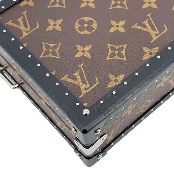 LOUIS VUITTON Clutch Box Monogram Macassar Canvas Crossbody Bag Brown