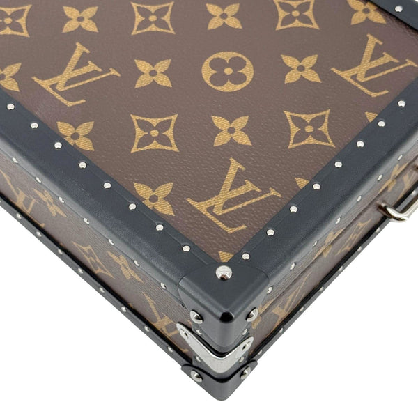 LOUIS VUITTON Clutch Box Monogram Macassar Canvas Crossbody Bag Brown
