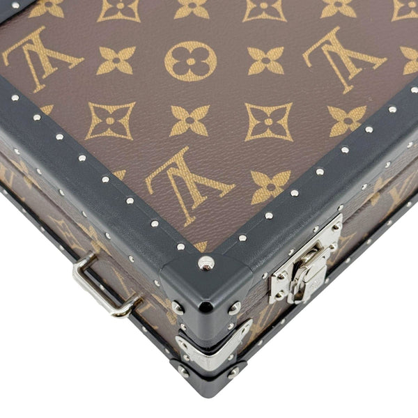 LOUIS VUITTON Clutch Box Monogram Macassar Canvas Crossbody Bag Brown