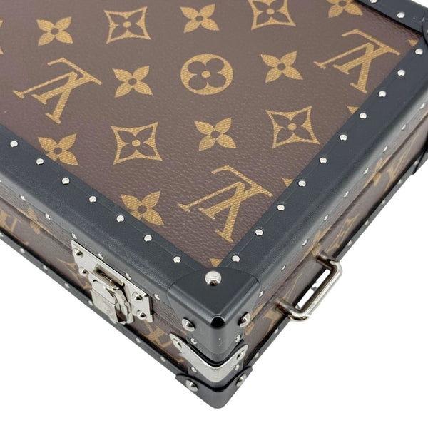 LOUIS VUITTON Clutch Box Monogram Macassar Canvas Crossbody Bag Brown
