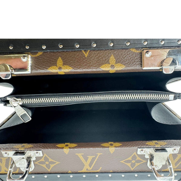 LOUIS VUITTON Clutch Box Monogram Macassar Canvas Crossbody Bag Brown