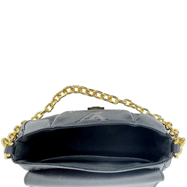 LOUIS VUITTON Favorite Monogram Empreinte Leather Shoulder Bag Black