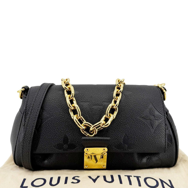 LOUIS VUITTON Favorite Monogram Empreinte Leather Shoulder Bag Black
