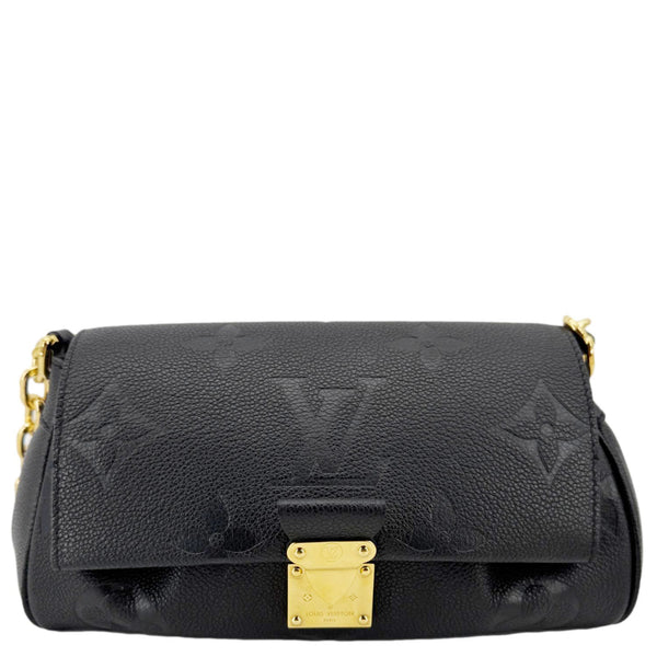 LOUIS VUITTON Favorite Monogram Empreinte Leather Shoulder Bag Black