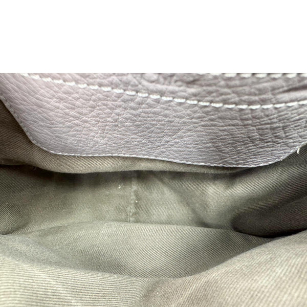 CHLOE Marcie Small Calfskin Leather Round Crossbody Bag Grey