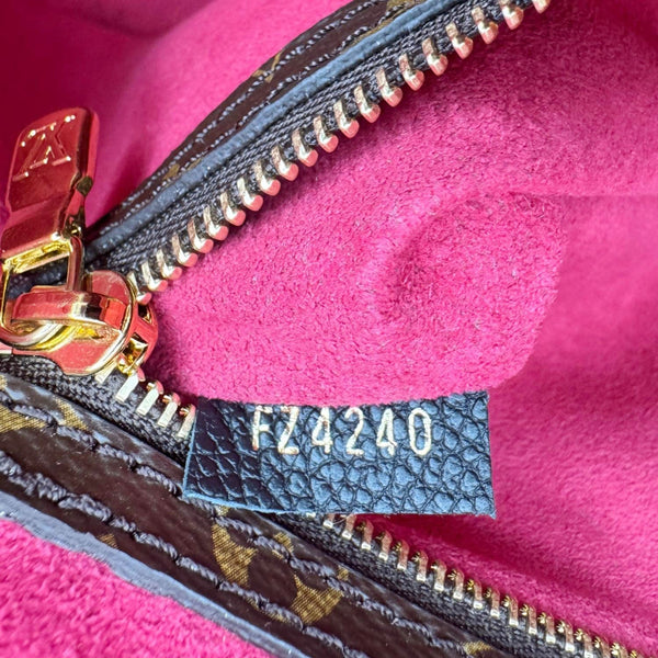 LOUIS VUITTON Neverfull MM Monogram Teddy Shearling Shoulder Bag Black