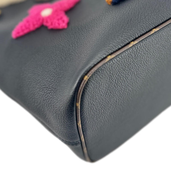 LOUIS VUITTON Neverfull MM Monogram Teddy Shearling Shoulder Bag Black