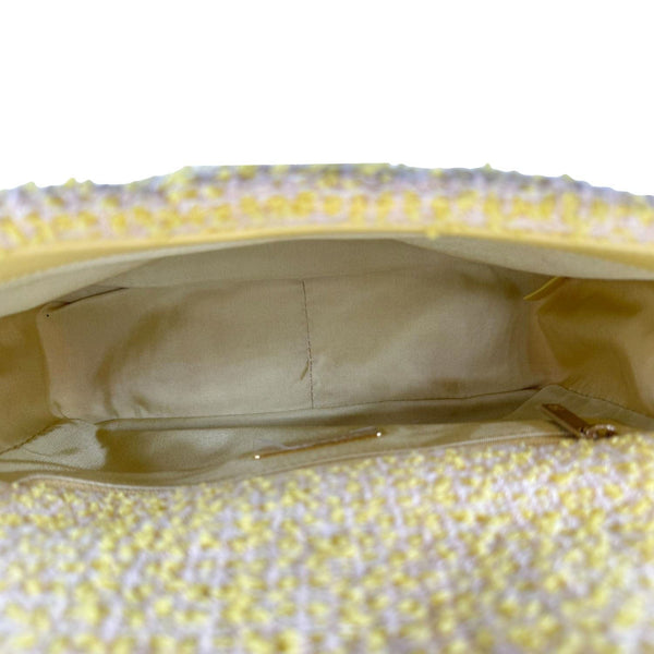 CHANEL 19 Flap Small Quilted Tweed Shoulder Bag Yellow