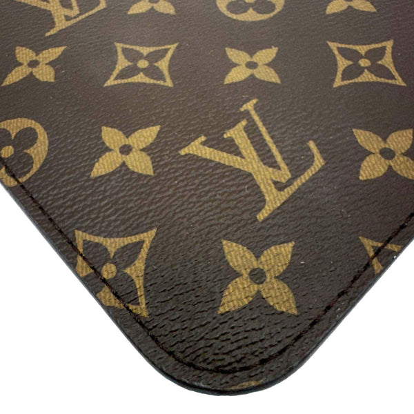 LOUIS VUITTON Neverfull Monogram Canvas Pochette Wristlet Brown