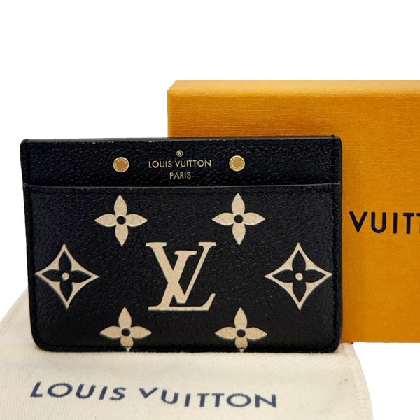 LOUIS VUITTON Monogram Empreinte Leather Card Holder Black