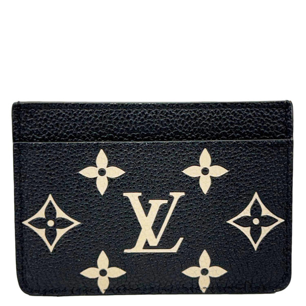 LOUIS VUITTON Monogram Empreinte Leather Card Holder Black