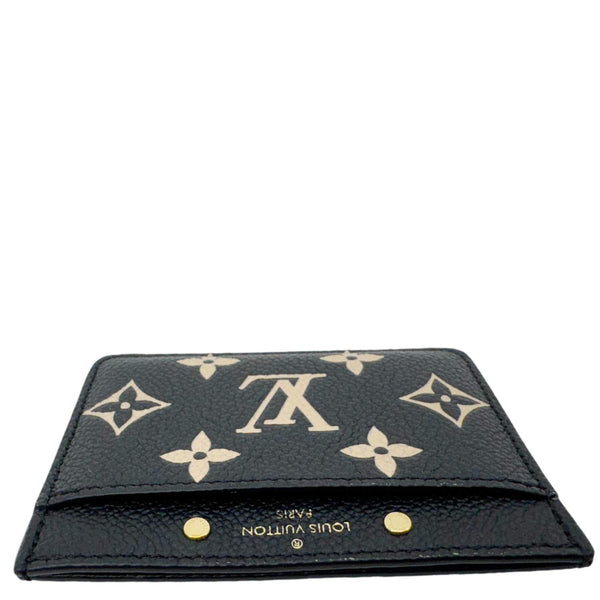 LOUIS VUITTON Monogram Empreinte Leather Card Holder Black