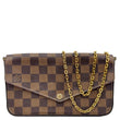 LOUIS VUITTON Felicie Pochette Damier Ebene Crossbody Bag Brown
