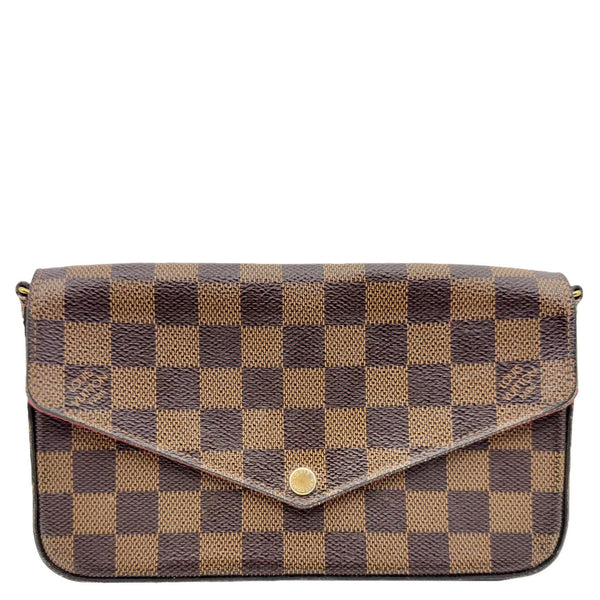 LOUIS VUITTON Felicie Pochette Damier Ebene Crossbody Bag Brown