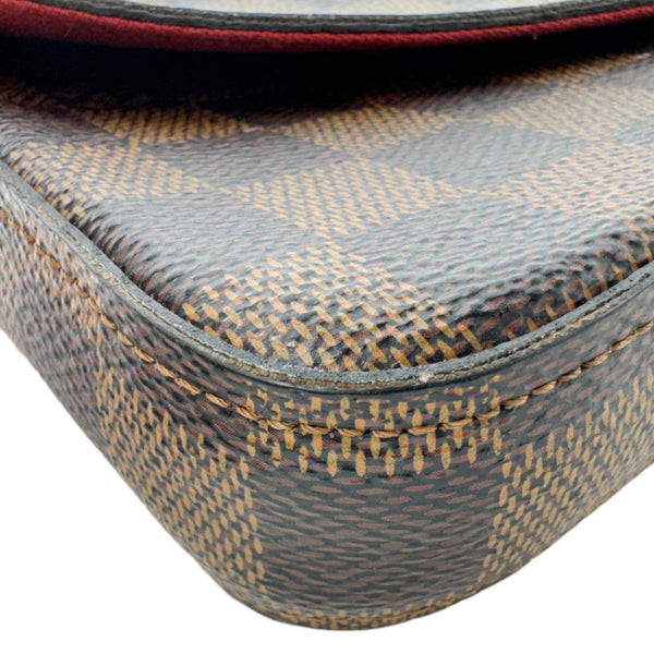 LOUIS VUITTON Felicie Pochette Damier Ebene Crossbody Bag Brown