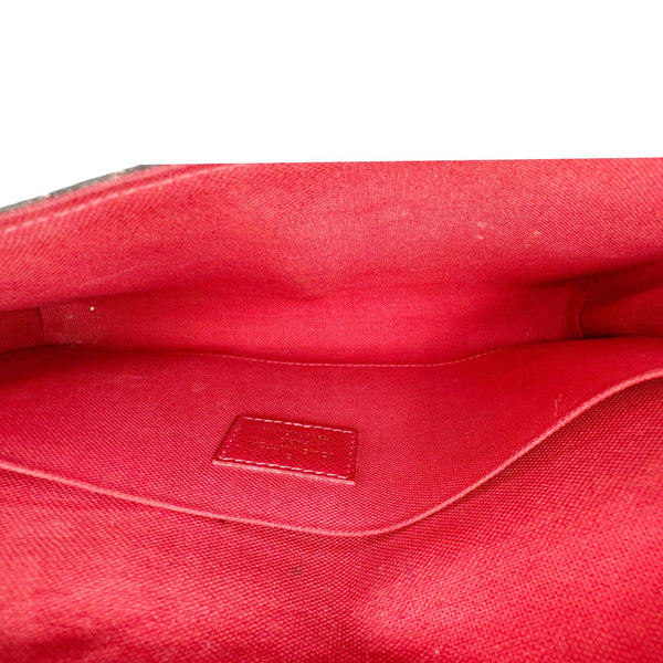 LOUIS VUITTON Felicie Pochette Damier Ebene Crossbody Bag Brown