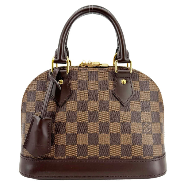 LOUIS VUITTON Alma BB Damier Ebene Satchel Shoulder Bag Brown