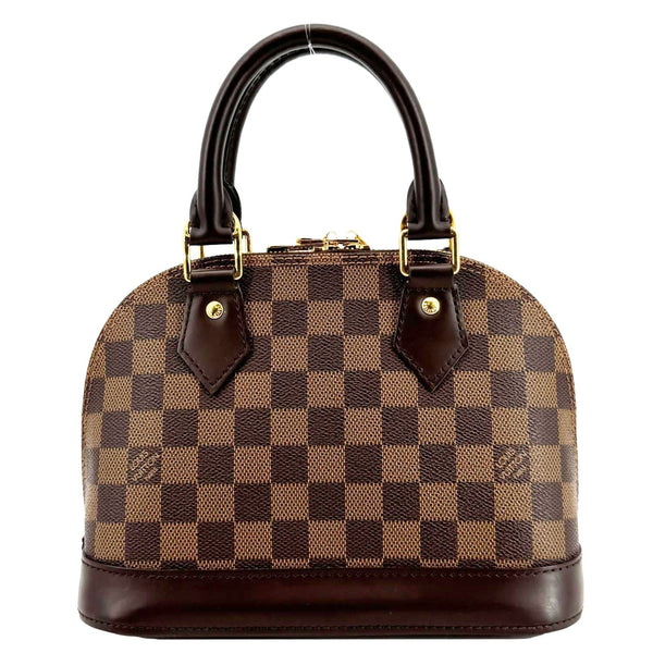 LOUIS VUITTON Alma BB Damier Ebene Satchel Shoulder Bag Brown